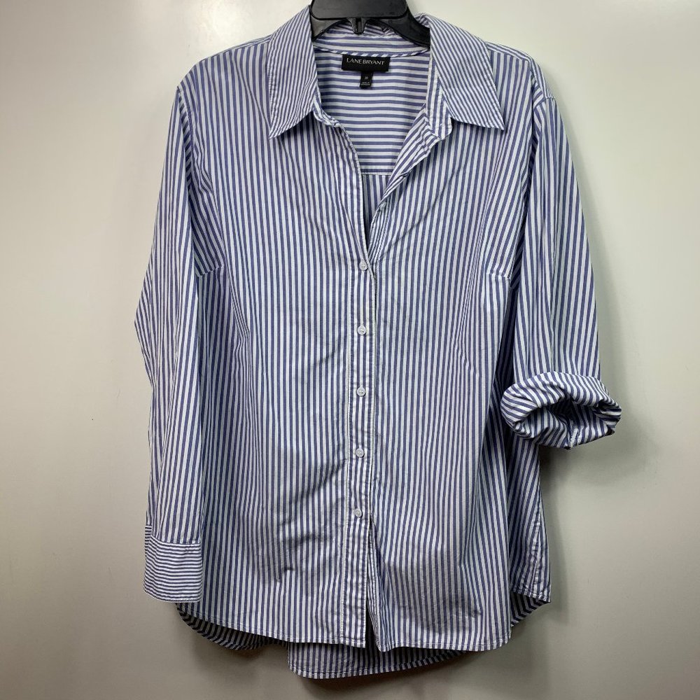 Lane Bryant button down shirt striped plus sz 20